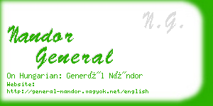 nandor general business card